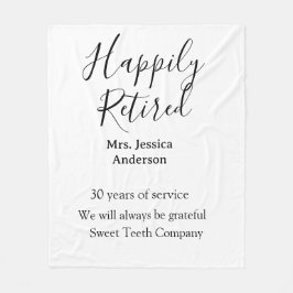 Happy retirement add name 退職した of service フリースブランケット