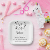 Happy retirement add name 退職した of service ペーパープレート (パーティー)