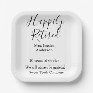 Happy retirement add name 退職した of service ペーパープレート