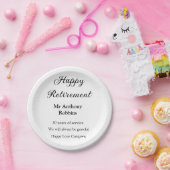Happy retirement add name 退職した of service ペーパープレート (パーティー)