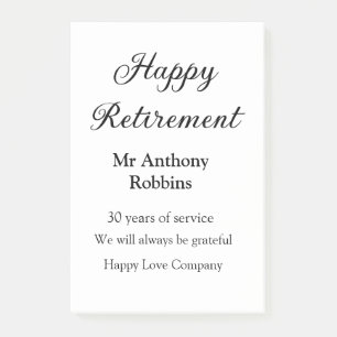 Happy retirement add name 退職した of service ポストイット