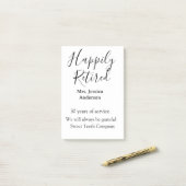 Happy retirement add name 退職した of service ポストイット (デスク上)