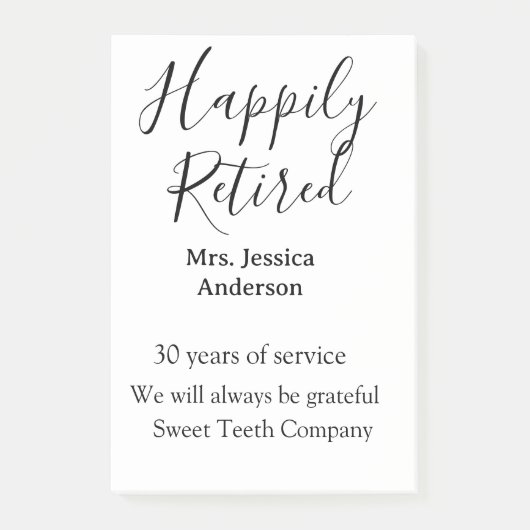 Happy retirement add name 退職した of service ポストイット (正面)