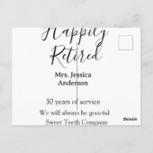 Happy retirement add name 退職した of service ポストカード (裏面)