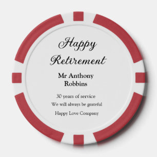 Happy retirement add name 退職した of service ポーカーチップ