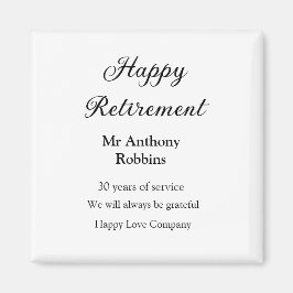 Happy retirement add name 退職した of service マグネット