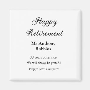 Happy retirement add name 退職した of service マグネット