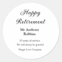 Happy retirement add name 退職した of service