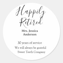 Happy retirement add name 退職した of service ラウンドシール
