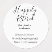 Happy retirement add name 退職した of service ラベル (デザイン1)