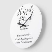 Happy retirement add name 退職した of service ラージ壁時計 (傾斜)