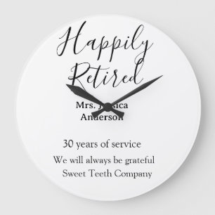 Happy retirement add name 退職した of service ラージ壁時計