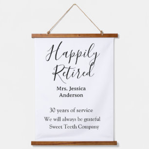 Happy retirement add name 退職した of service 吊り下げ型タペストリー