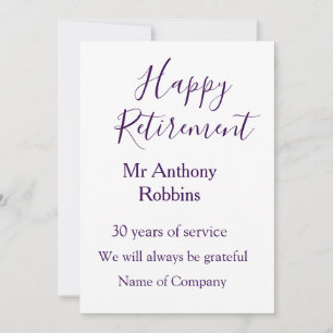Happy retirement add name 退職した of service 招待状