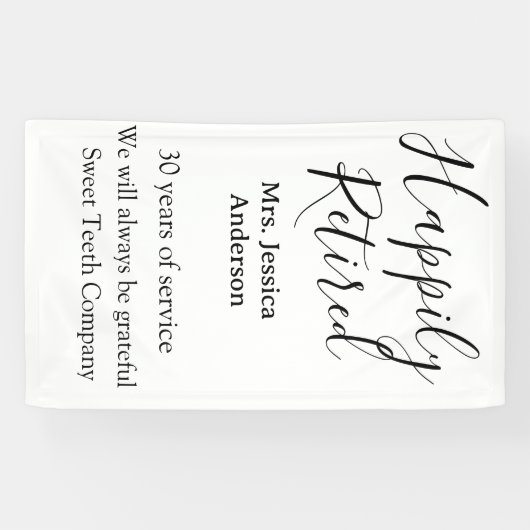 Happy retirement add name 退職した of service 横断幕 (横)