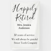 Happy retirement add name 退職した of service 横断幕 (縦)