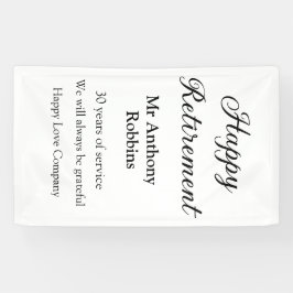 Happy retirement add name 退職した of service 横断幕