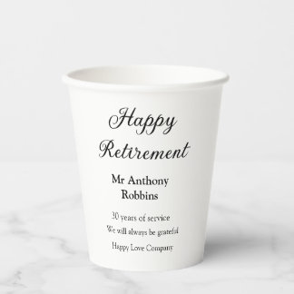 Happy retirement add name 退職した of service 紙コップ