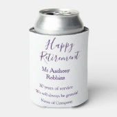 Happy retirement add name 退職した of service 缶クーラー (缶正面)