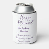 Happy retirement add name 退職した of service 缶クーラー (缶裏面)