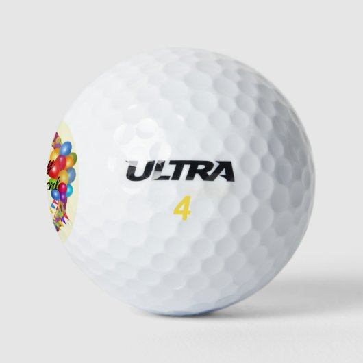 Happy Retirement Add Name Gift 3 Golf Ball ゴルフボール (ロゴ)