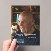 Happy retirement add name photo years of service r アクリル招待状 (インサイチュ (ポータブル))
