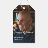 Happy retirement add name photo years of service r ギフトタグ (裏面)