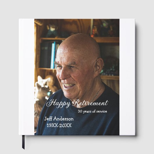 Happy retirement add name photo years of service r ゲストブック (正面)