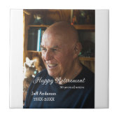 Happy retirement add name photo years of service r タイル (正面)