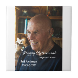 Happy retirement add name photo years of service r タイル