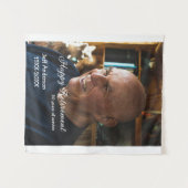 Happy retirement add name photo years of service r タペストリー (正面(横))