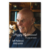 Happy retirement add name photo years of service r テーブルナンバー (裏面)