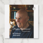 Happy retirement add name photo years of service r フェイバータグ (裏面)