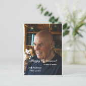 Happy retirement add name photo years of service r ポストカード (スタンド正面)