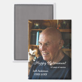 Happy retirement add name photo years of service r マグネット (正面/裏面)