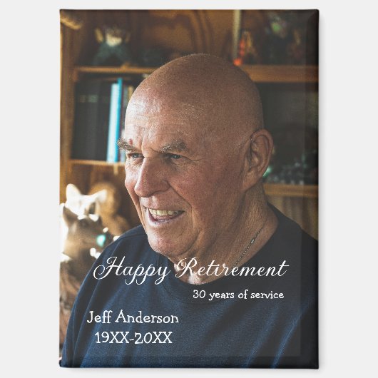 Happy retirement add name photo years of service r マグネット (正面)