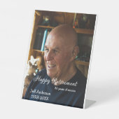 Happy retirement add name photo years of service r 台座サイン (正面)