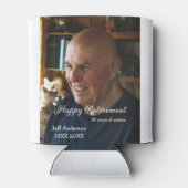 Happy retirement add name photo years of service r 缶クーラー (裏面)