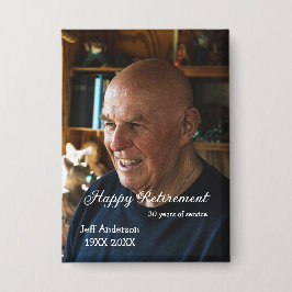 Happy retirement add name photo years of service r 缶バッジ