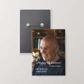 Happy retirement add name photo years of service r 缶バッジ (正面/裏面)