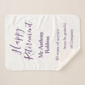 Happy retirement add name years of service retired シェルパブランケット (正面(横))