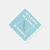 HAPPY Retirement Blue スタンダードカクテルナプキン (角)