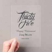 Happy retirement bold letter name year elegant sim アクリル招待状 (インサイチュ (ポータブル))