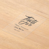 Happy retirement bold letter name year elegant sim アクリル招待状 (レイダウン)