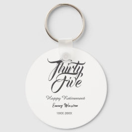 Happy retirement bold letter name year elegant sim キーホルダー
