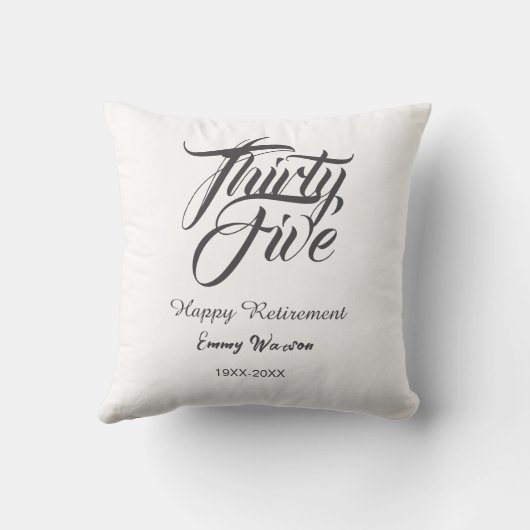Happy retirement bold letter name year elegant sim クッション (裏面)
