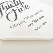 Happy retirement bold letter name year elegant sim シェルパブランケット (3/4)