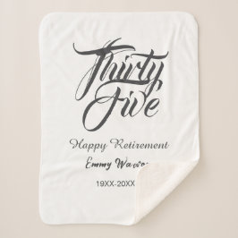 Happy retirement bold letter name year elegant sim シェルパブランケット
