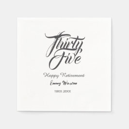 Happy retirement bold letter name year elegant sim スタンダードカクテルナプキン