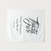 Happy retirement bold letter name year elegant sim タペストリー (正面(横))